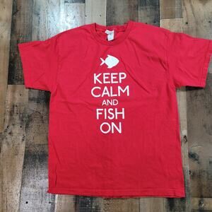 Keep Calm And Fish On ALSTYLE Men's L Fashion T-Shirt